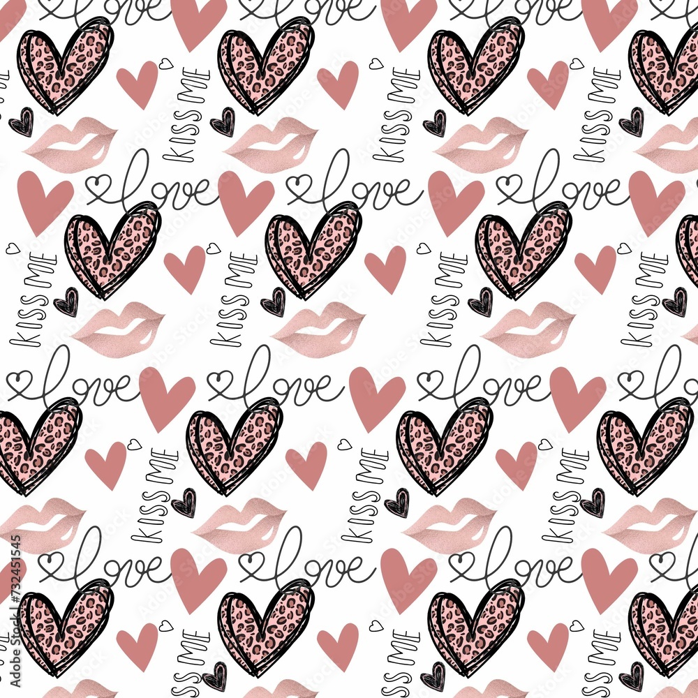 seamless pattern with hearts seamless pattern with hearts