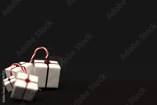 Background With Christmas Gifts Box Template 3