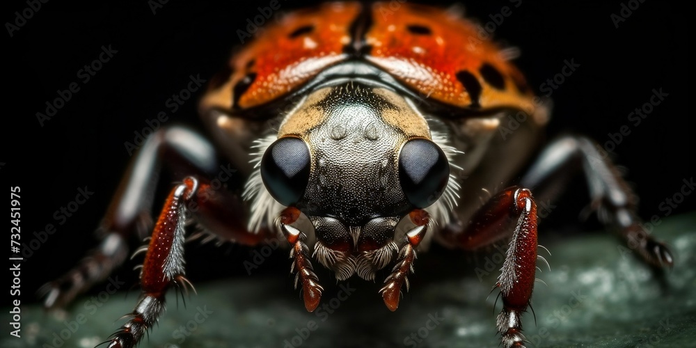 Naklejka premium AI generated illustration of a close up of an insect with large eyes