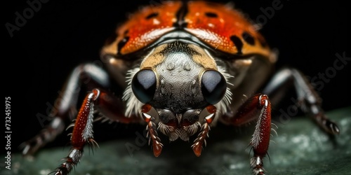 AI generated illustration of a close up of an insect with large eyes © Wirestock