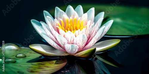 AI-generated illustration of a water lily in a pond.