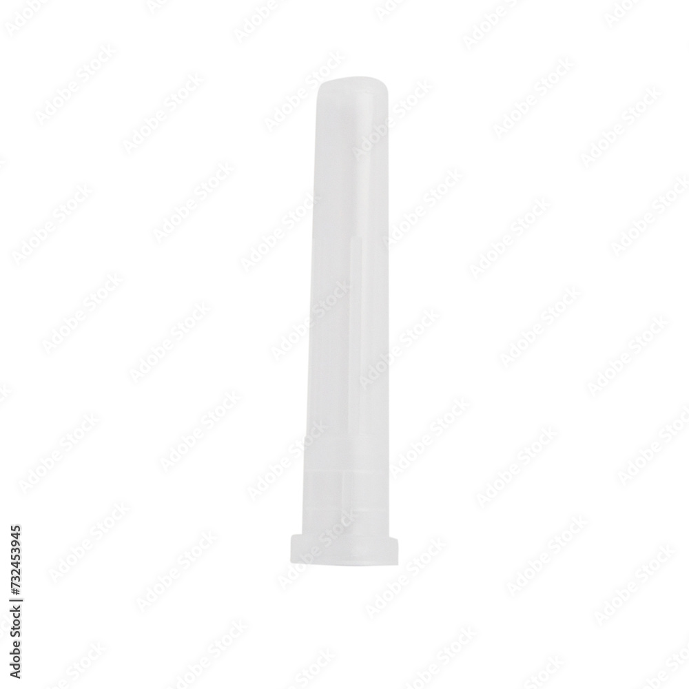 Syringe needle cap on blank background Syringe needle cap on blank background