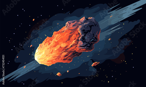 asteroid vector flat minimalistic isolated vector style illustration