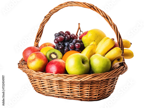 Basket with fruits isolated on transperent background  PNG fruits 