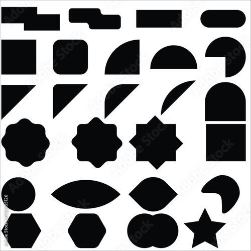 collection of geometric shapes set in vector illustrator.