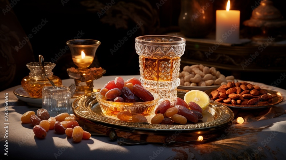 Embark on a culinary adventure through the bazaars of Ramadan, discovering the treasures of dates and almonds.