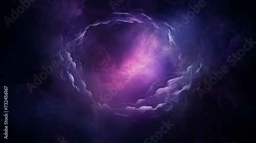 Spooky halloween background: dramatic purple smoke exploding outward from circular center