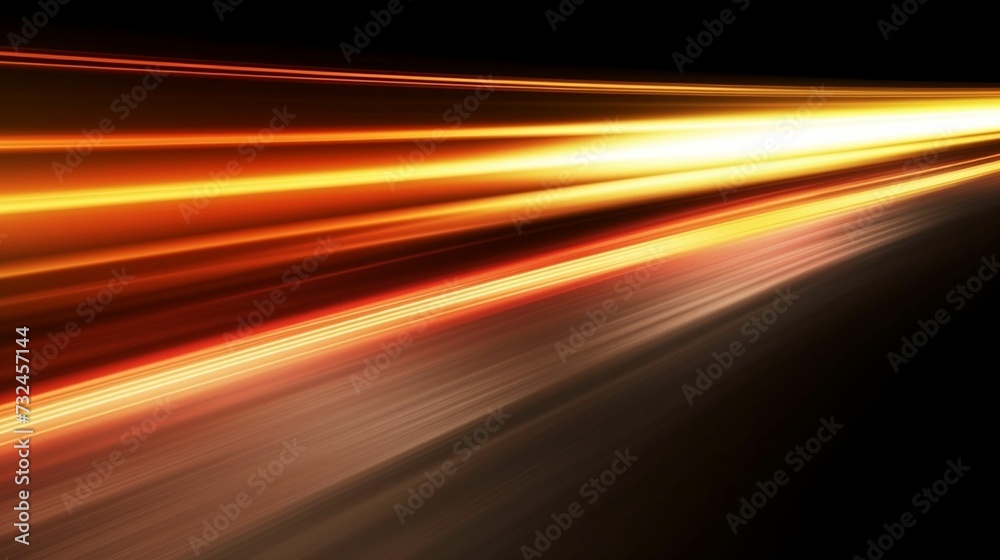 © Wirestock - AI-generated illustration of bright yellow speed lights on a dark background.