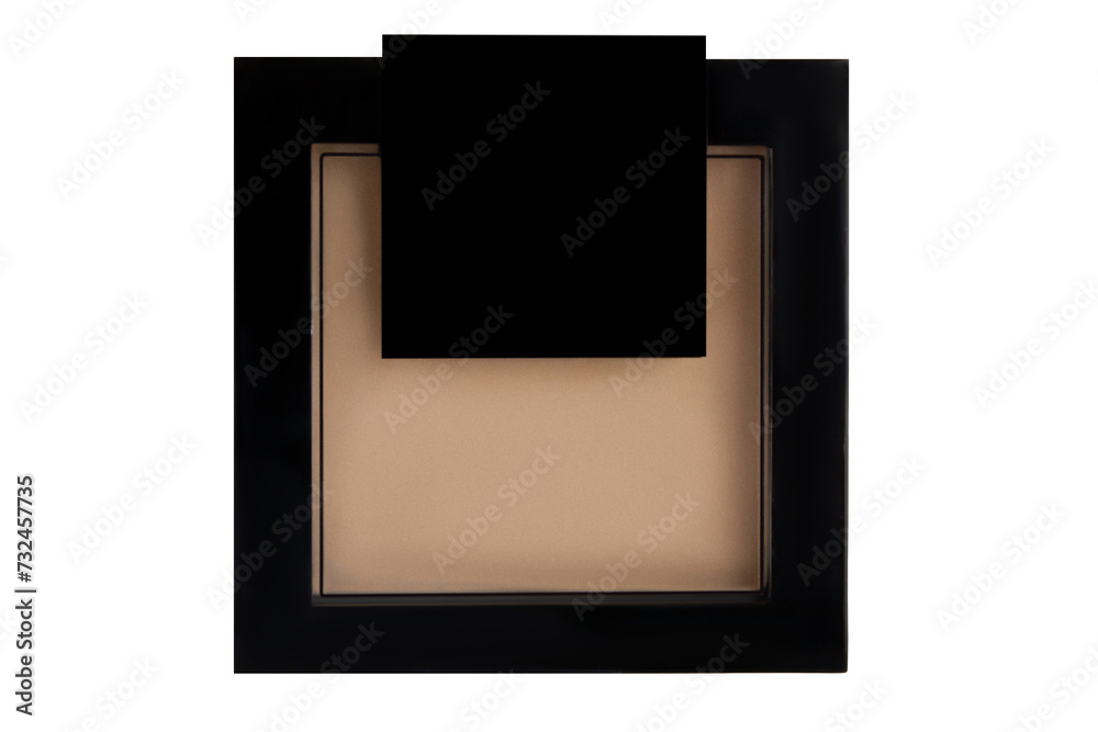 Square powder in black robobox on empty background