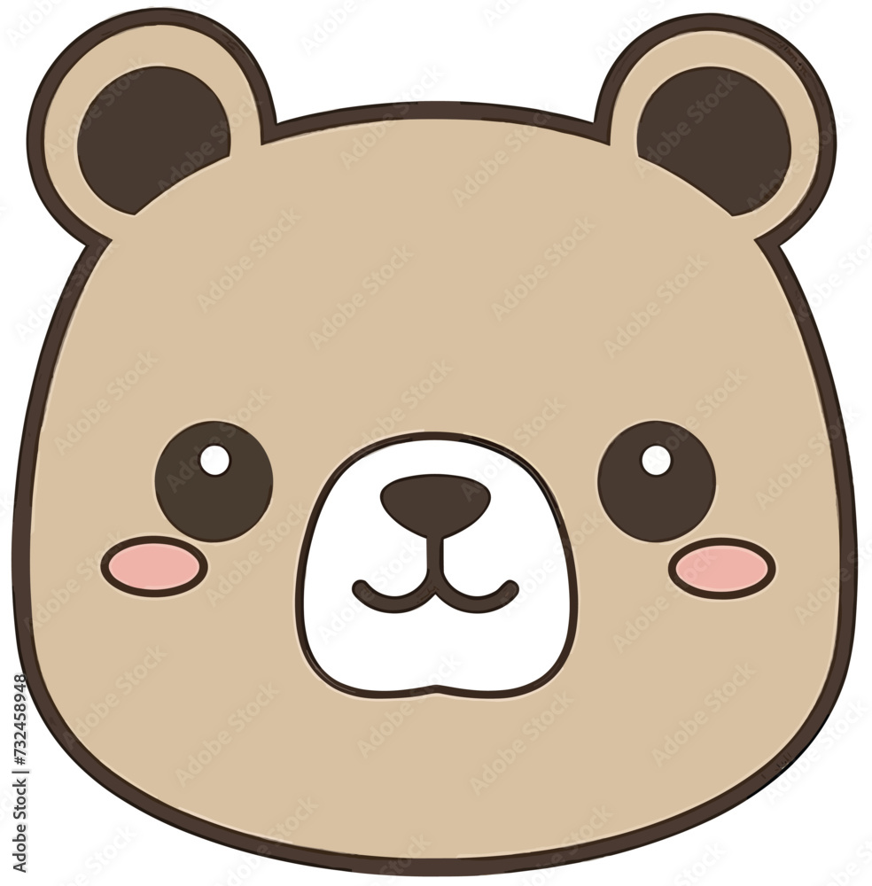 Vector illustration of a cute Japanese-style sticker of a bear. Vector illustration of a cute Japanese-style sticker of a bear.