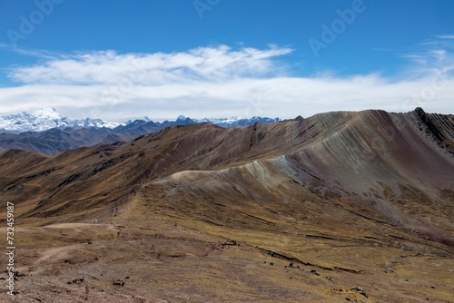 Awe-inspiring landscape view of the majestic Rainbow Mountains in Peru