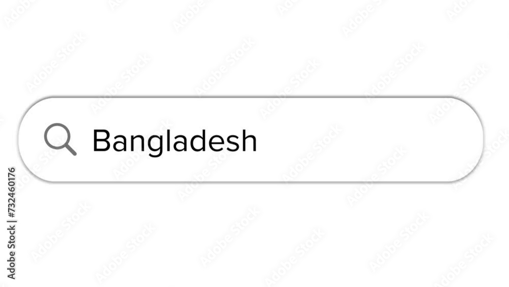 Animation of typing the word Bangladesh on the search tab Animation of typing the word Bangladesh on the search tab