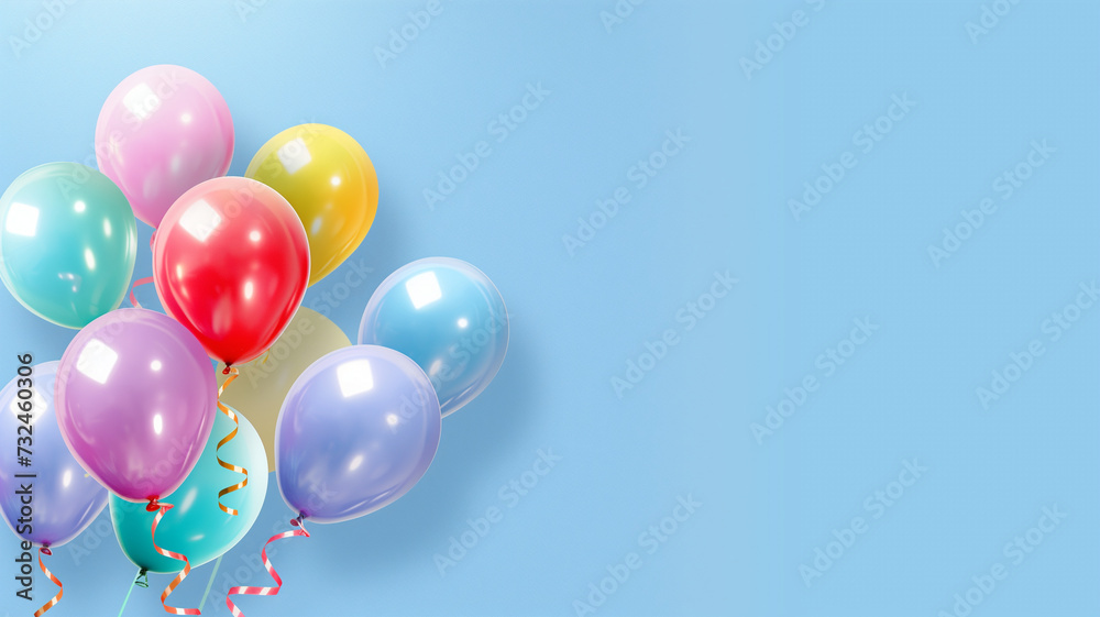 Bunch of colorful balloons on light blue background Bunch of colorful balloons on light blue background