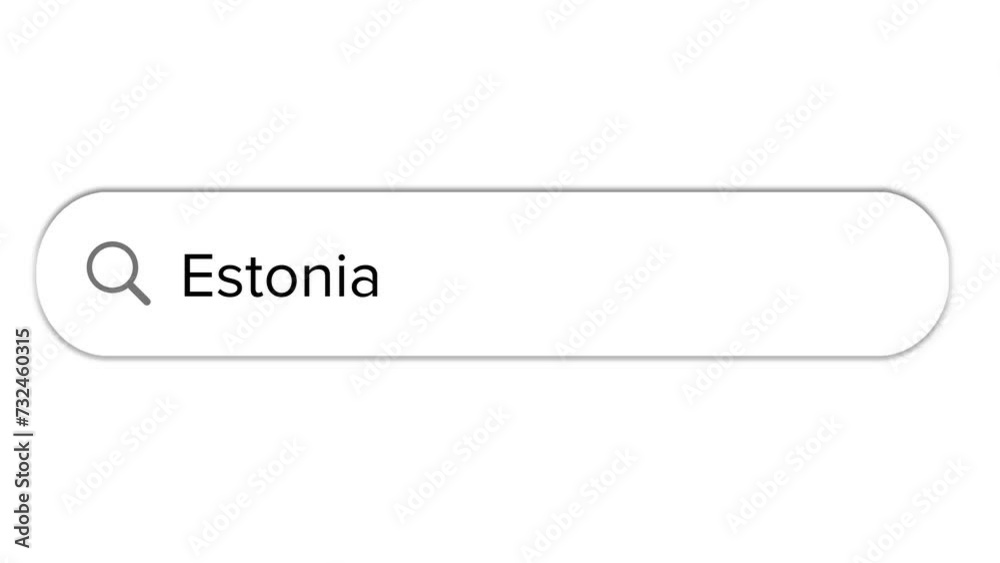 Www search bar icon with Estonia text isolated on white background Www search bar icon with Estonia text isolated on white background