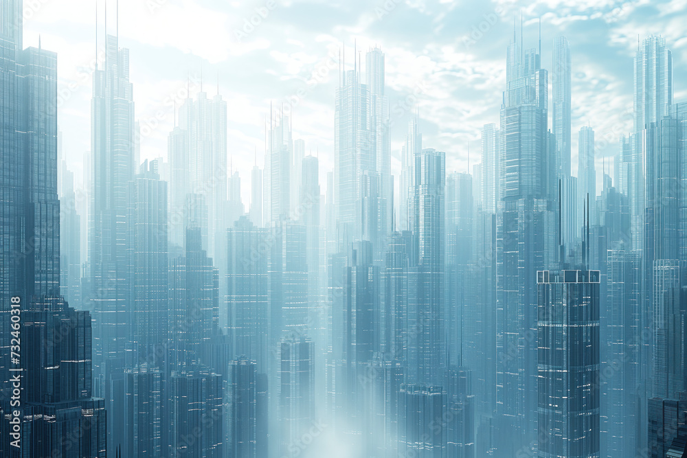 Futuristic city cityscape. Background image. Created with Generative AI technology Futuristic city cityscape. Background image. Created with Generative AI technology