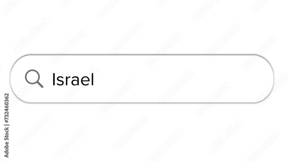 Www search bar icon with Israel text isolated on white background Www search bar icon with Israel text isolated on white background