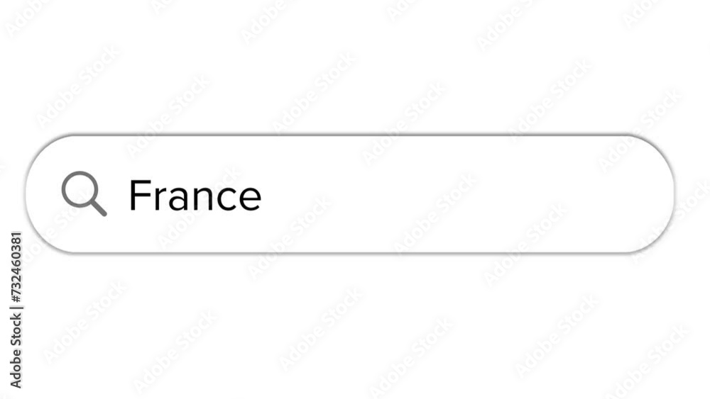 Www search bar icon with France text isolated on white background Www search bar icon with France text isolated on white background