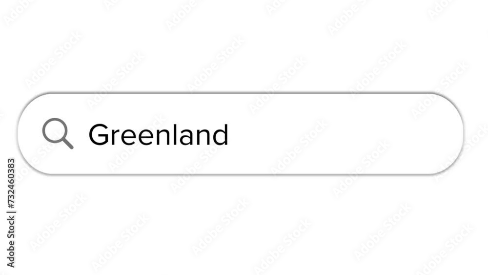 Www search bar icon with Greenland text on white background Www search bar icon with Greenland text on white background