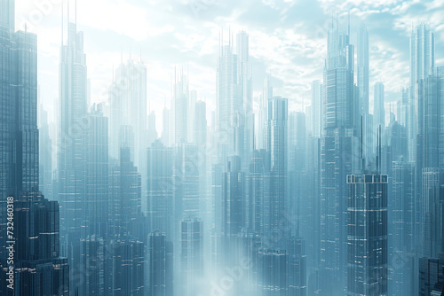 Futuristic city cityscape. Background image. Created with Generative AI technology