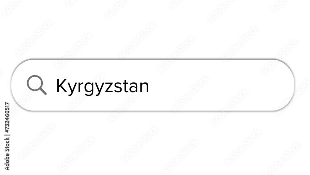 Www search bar icon with Kyrgyzstan text isolated on white background Www search bar icon with Kyrgyzstan text isolated on white background
