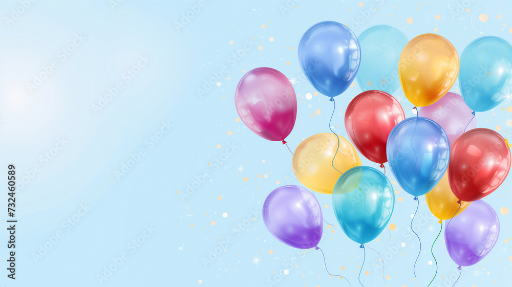 Bunch of colorful balloons on light blue background Bunch of colorful balloons on light blue background
