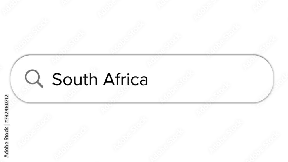 Www search bar icon with South Africa text isolated on white background Www search bar icon with South Africa text isolated on white background