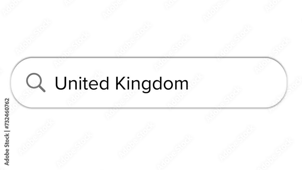 Www search bar icon with United Kingdom text isolated on white background Www search bar icon with United Kingdom text isolated on white background