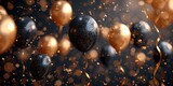 Golden Balloons and Black Party Favorites: A Sparkling Celebration for the New Year Generative AI