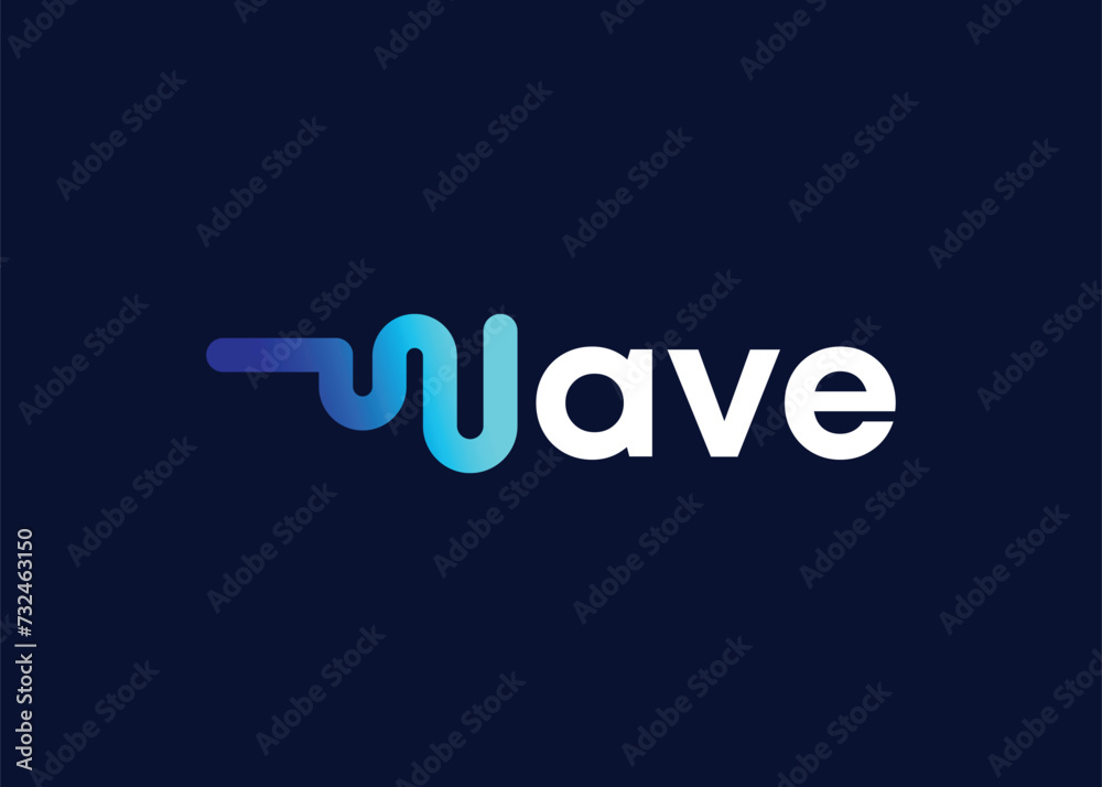 Minimalist letter W Ocean wave logo design vector template Minimalist letter W Ocean wave logo design vector template