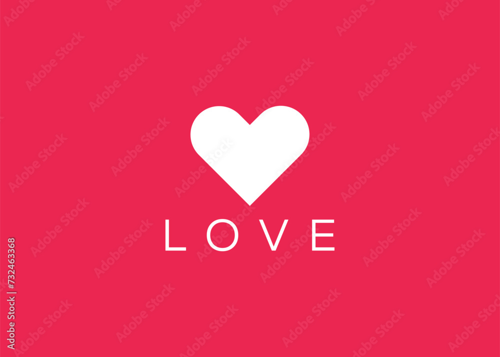 Minimalist Love logo design vector template. Creative red Heart shape logo Minimalist Love logo design vector template. Creative red Heart shape logo