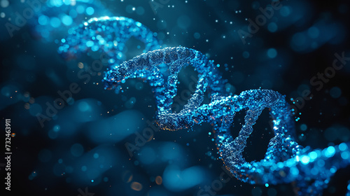 Blue helix human DNA structure photo