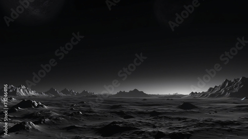 Moon surface. Dark background