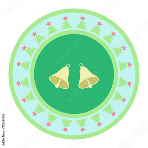 Colorful illustration with Bells Icon on White Background