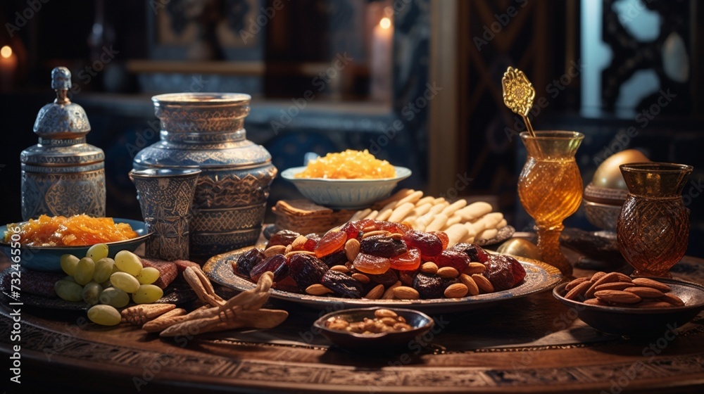 Immerse yourself in the world of Traditional Arabic Food during Ramadan, as we showcase the mouthwatering symphony created by the pairing of dates and almonds.