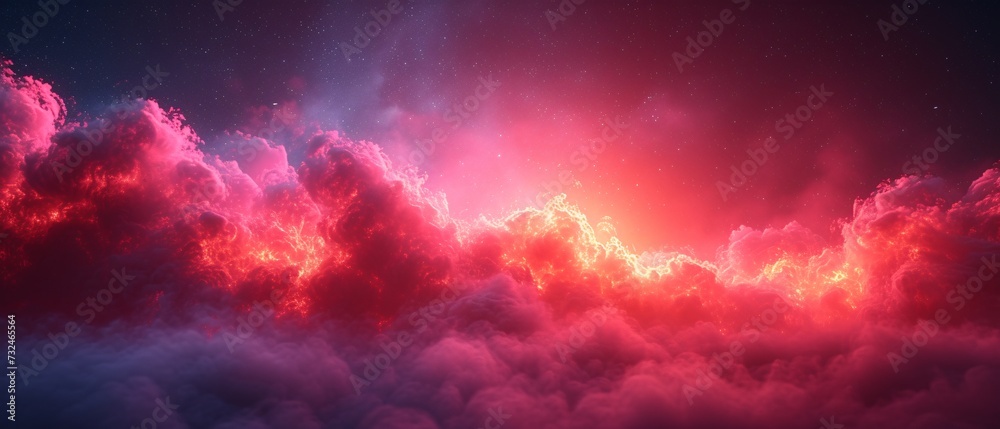 Pink Clouds in the Sky: A Stunning View of the Pink Supermoon Generative AI