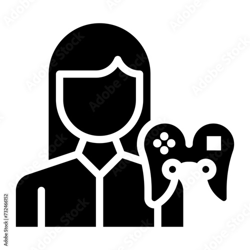 Female Player icon vector image. Can be used for Battle Royale.