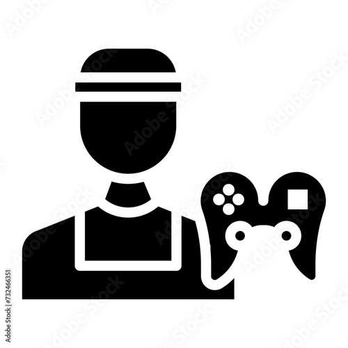 Male Player icon vector image. Can be used for Battle Royale.