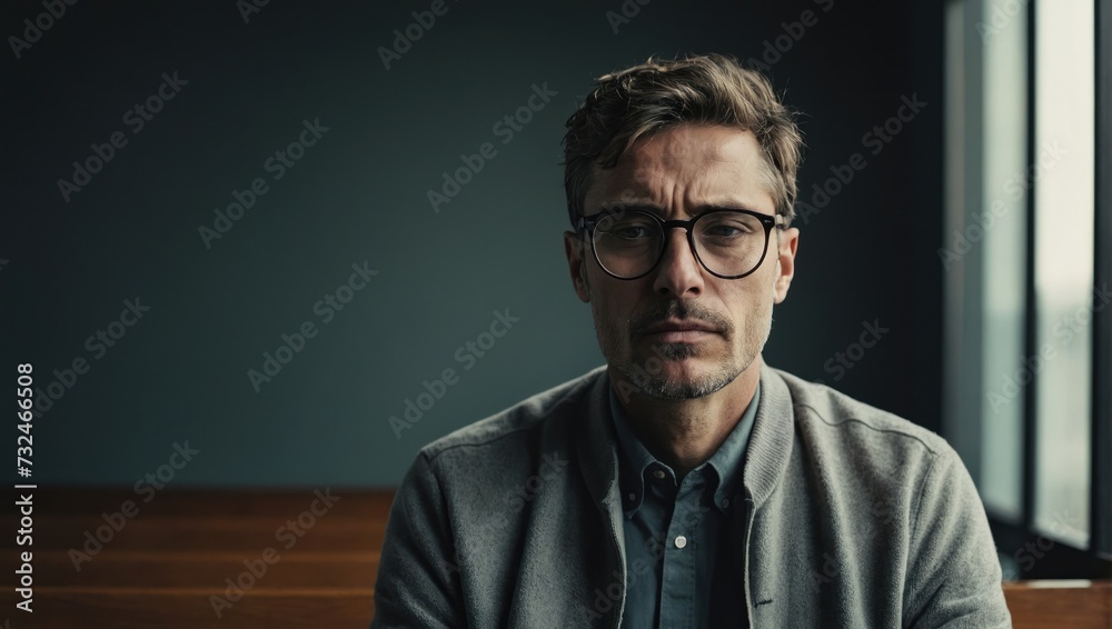 sad man in glasses sad man in glasses
