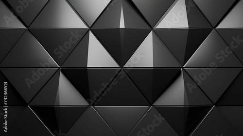 3D illustration of black polished, semigloss wall background