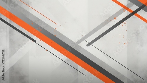 Illustration of orange and grey stripes on a grey grunge background