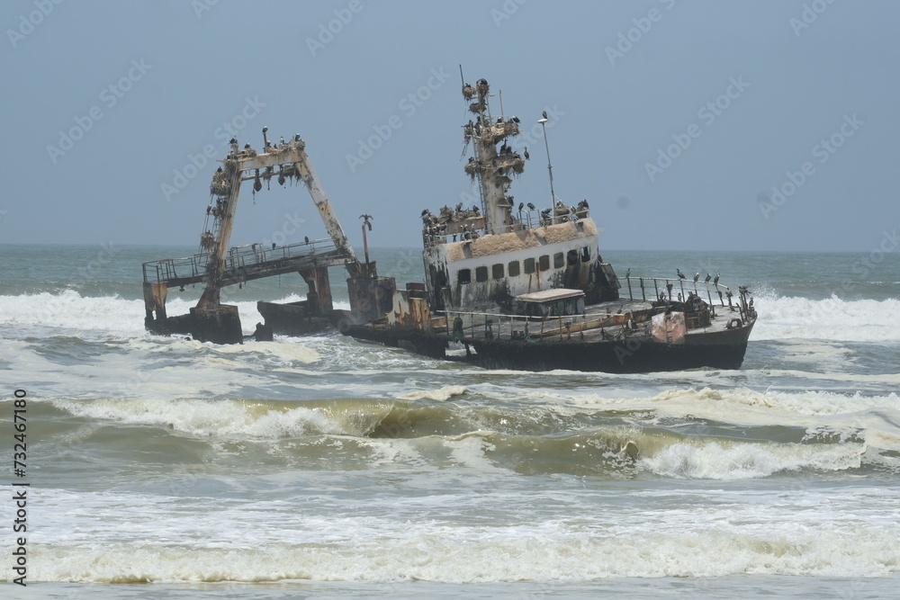 Gesunkenes Schiff in Namibia Stock Photo Adobe Stock