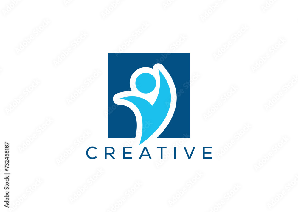 Fototapeta premium Minimalist Success people logo design vector template. Creative business growth people logo