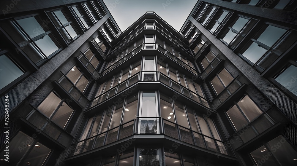 AI generated illustration of an exterior of a modern building AI generated illustration of an exterior of a modern building