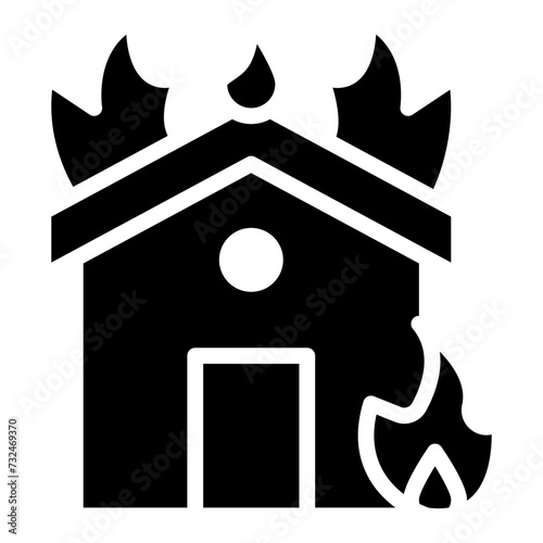 Burning House icon vector image. Can be used for Prison.