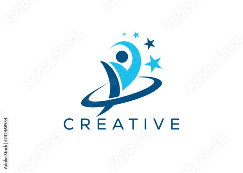 Free Download Minimalist Success people logo design vector template. Creative business growth people logo - GFXLoad