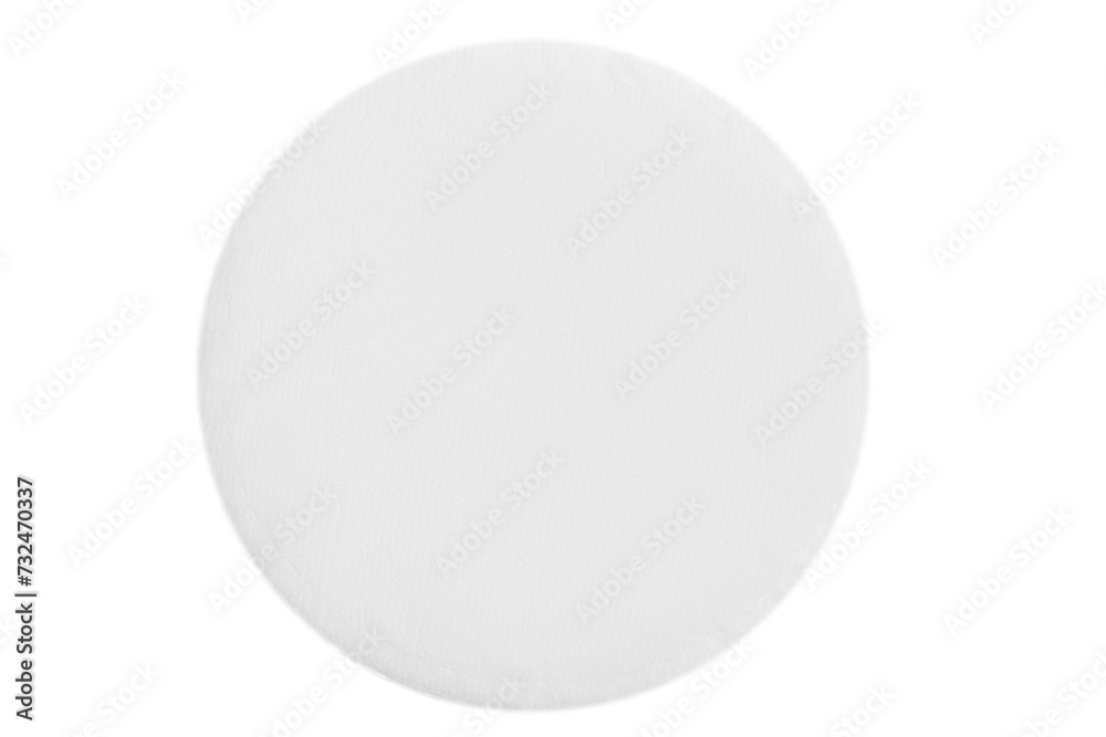 Cotton round cosmetic sponge on a blank background Cotton round cosmetic sponge on a blank background