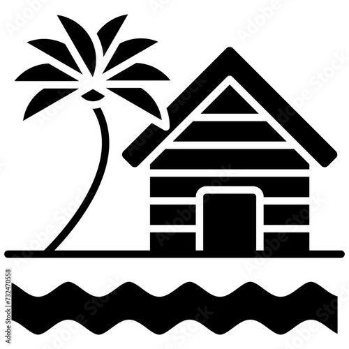 Coast House icon vector image. Can be used for Coastline.