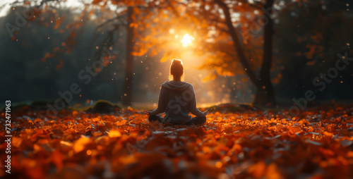 person sitting in the forest, yoga in the forest, yoga in the park