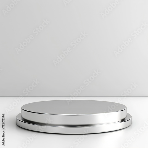 silver product stand on white background
