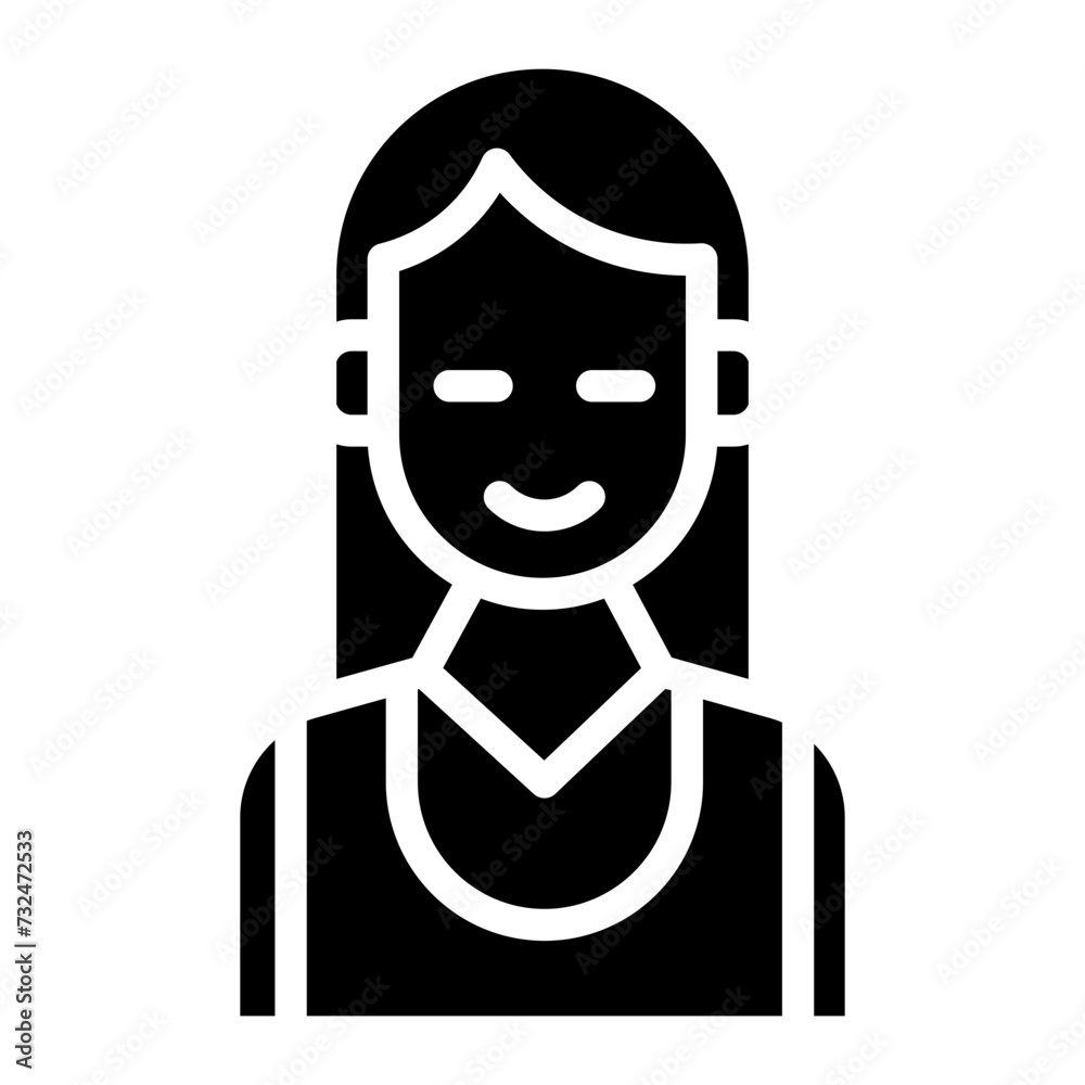 Female Croupier icon vector image. Can be used for Casino.